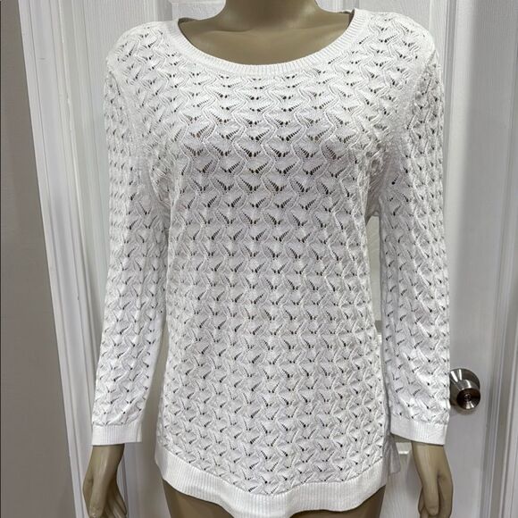 TALBOTS BASKETWEAVE SWEATER - Picture 1 of 5